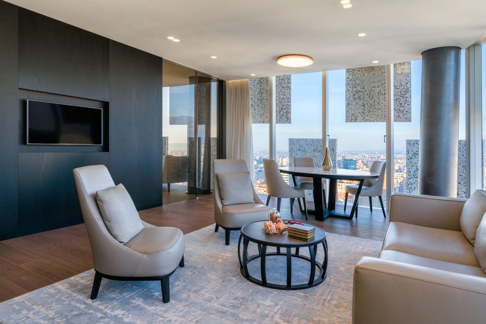 Maritim Hotel Plaza Tirana Exterior photo The living room of a Sky Villa